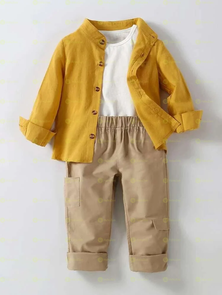 Toddler Boys Mock Neck Shirt & Pants Without Tee