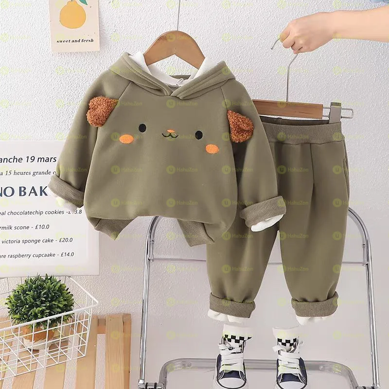 Unisex Thick Velvet Hoodie and Pant Set