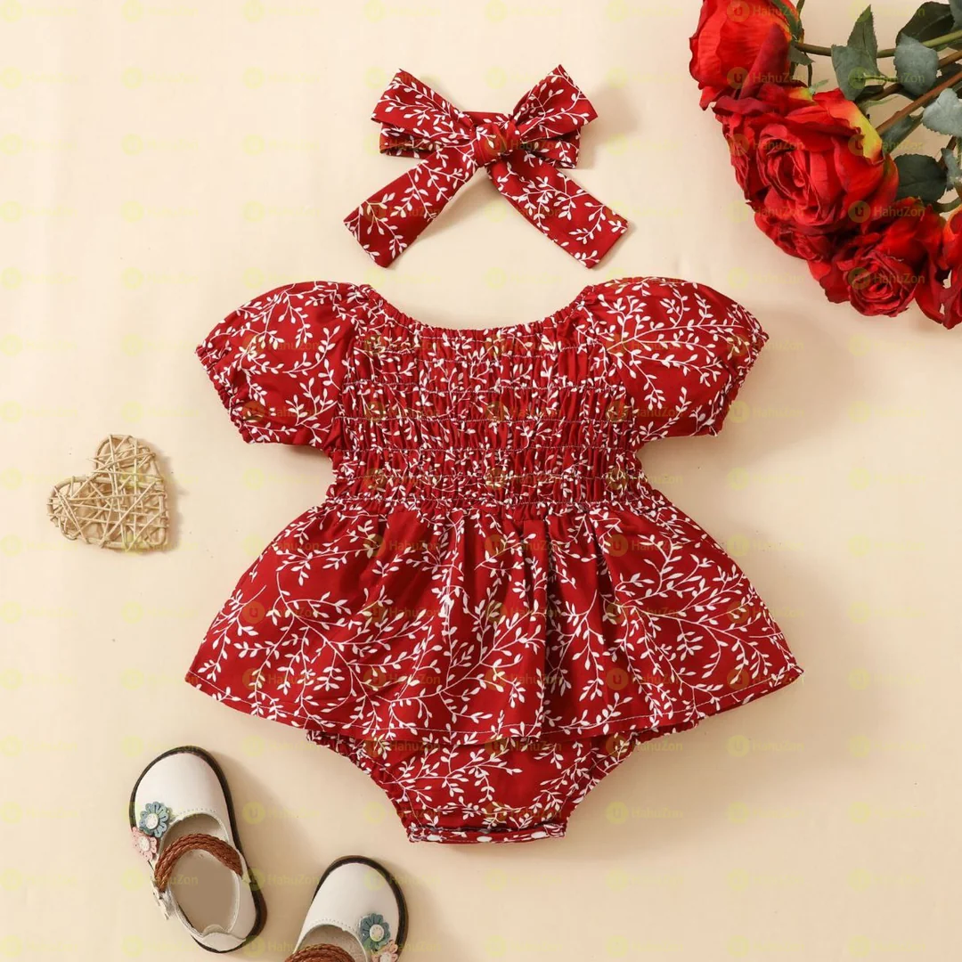 Babygirl Two Piece set Floral Dress and Headband Set