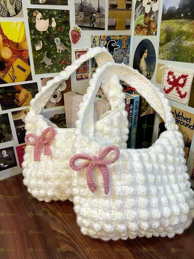 Cute Crocheted Small Sized Tote Bag