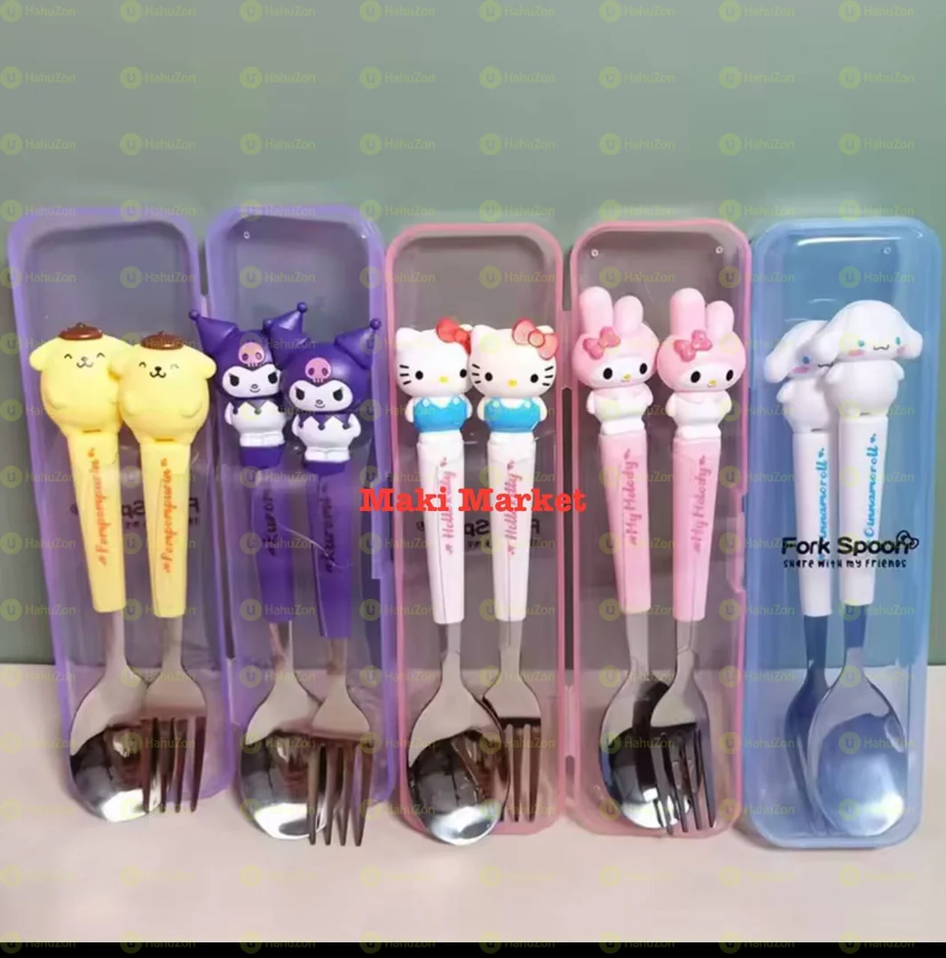 የልጆች ማንኪያና ሹካ ከነቦክሱ