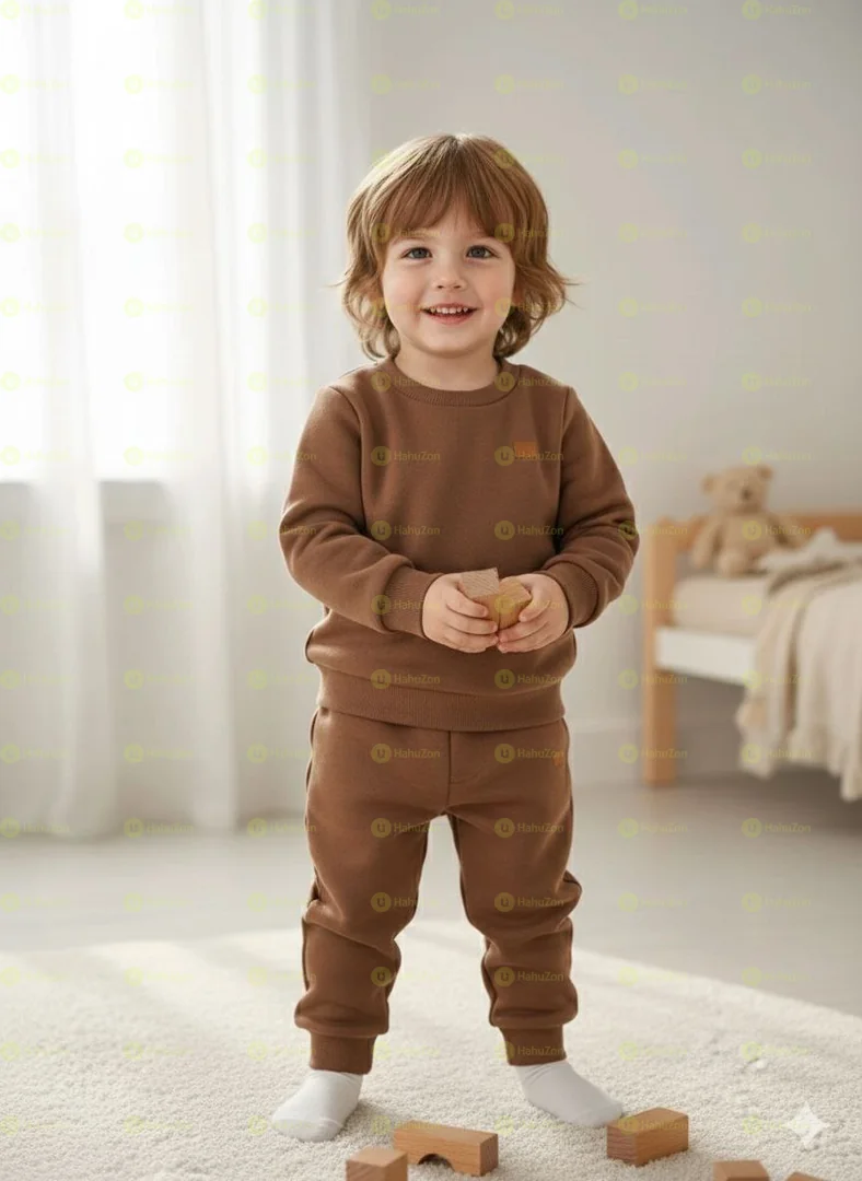 Unisex Round Neck Long-Sleeved Hoodie and Pant Set