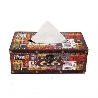 Vintage Retro Wooden Tissue Box