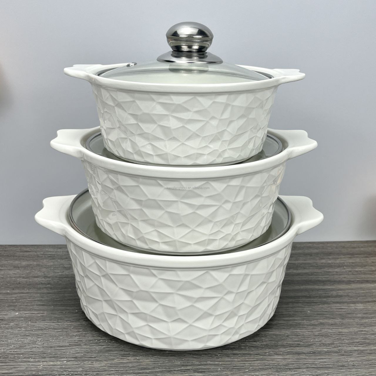 3 Set Ceramic Soup Pot