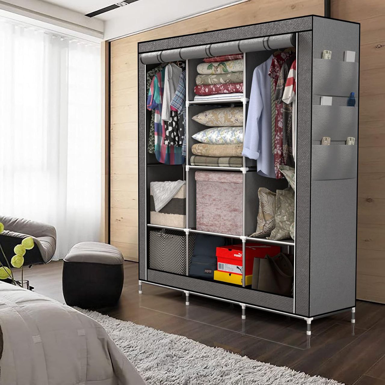 Premium Wardrobe Storage Metal Fabric