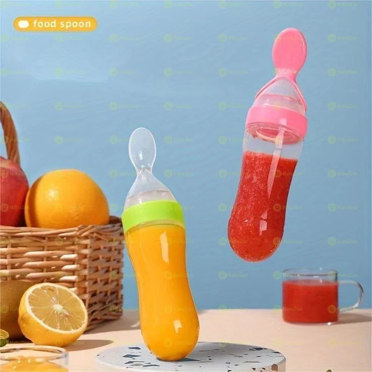 Baby Feeding Bottle Spoon with Container Baby Food Feeder