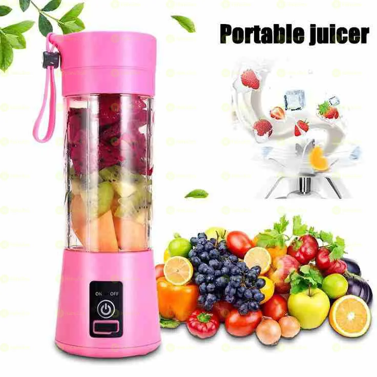 Stainless Steel Electric Portable USB Juicer 6 Blades