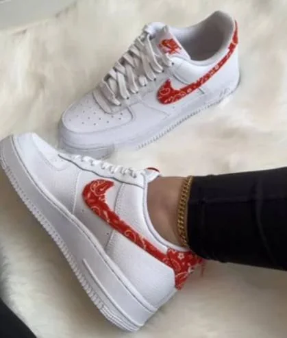 Air Force 1 Organge Paisley Women's Shoes