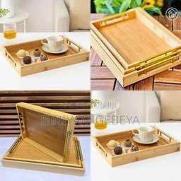 3 Pcs Bamboo Pallet Food Tray