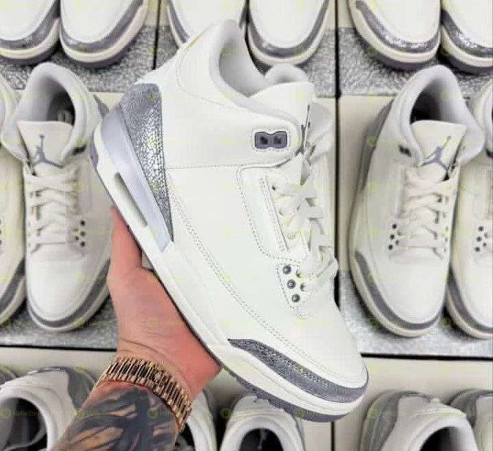 Air Jordan 3 Retro Sail Cement Grey Mid Men's Shoes