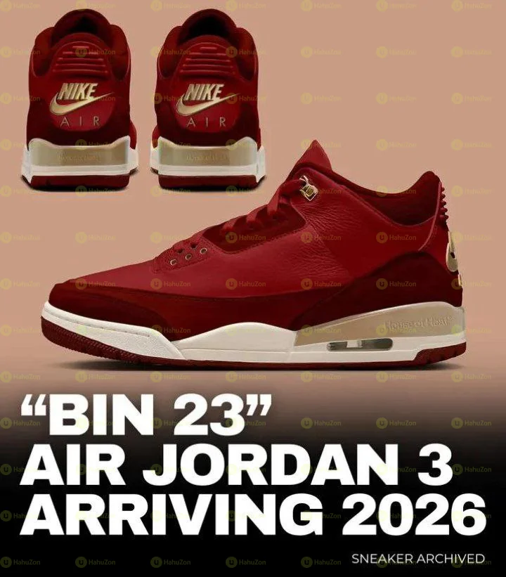 Air Jordan 3 Retro Bin 23 Team Red Mid Men's Shoes