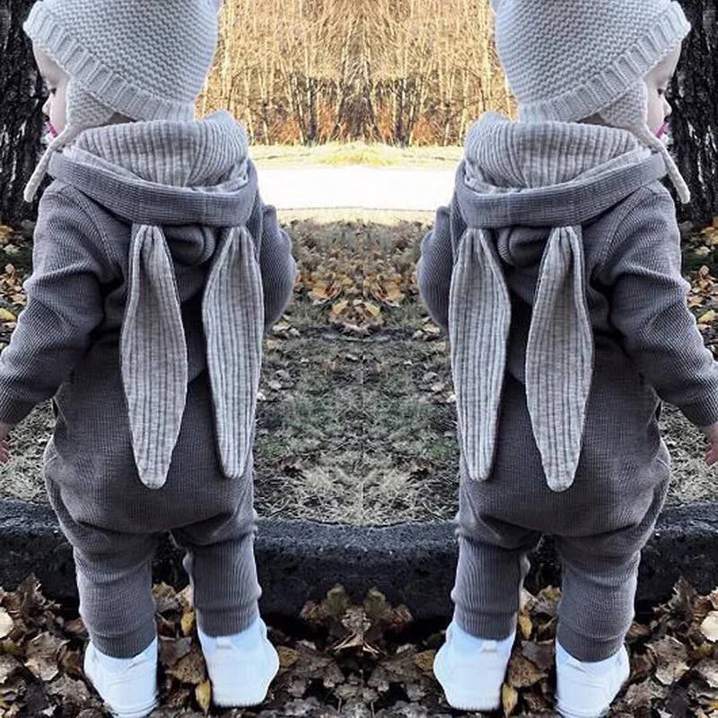 Unisex Winter Rabbit Ear Romper