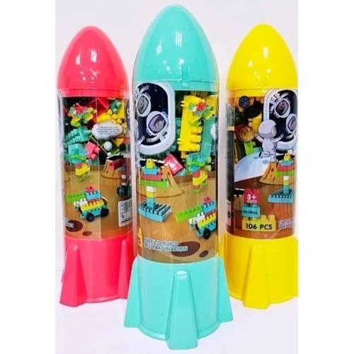 Space Rocket Assembled Building Blocks