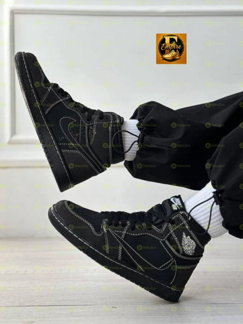 Nike Air Jordan1 HIGH OG TRAVIS Scott BLACK PHANTOM Shoes