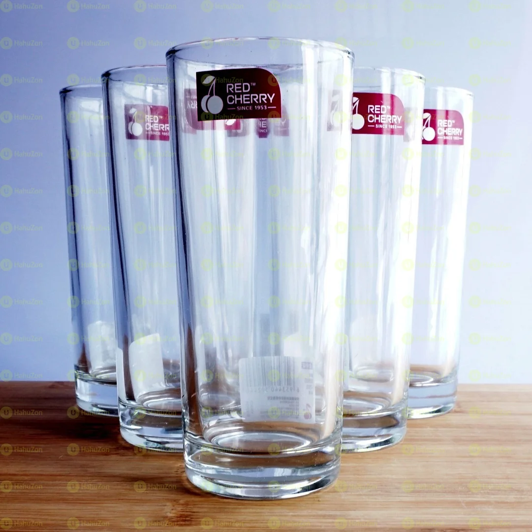 Red Cherry Clear Glass Tumbler