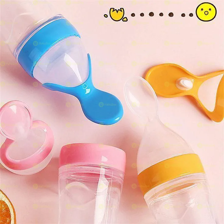 Baby Feeding Bottle Spoon with Container Baby Food Feeder