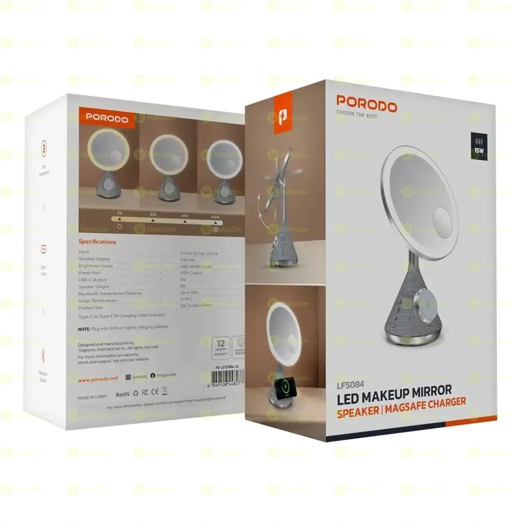 Porodo 4-in-1 LED Makeup Mirror