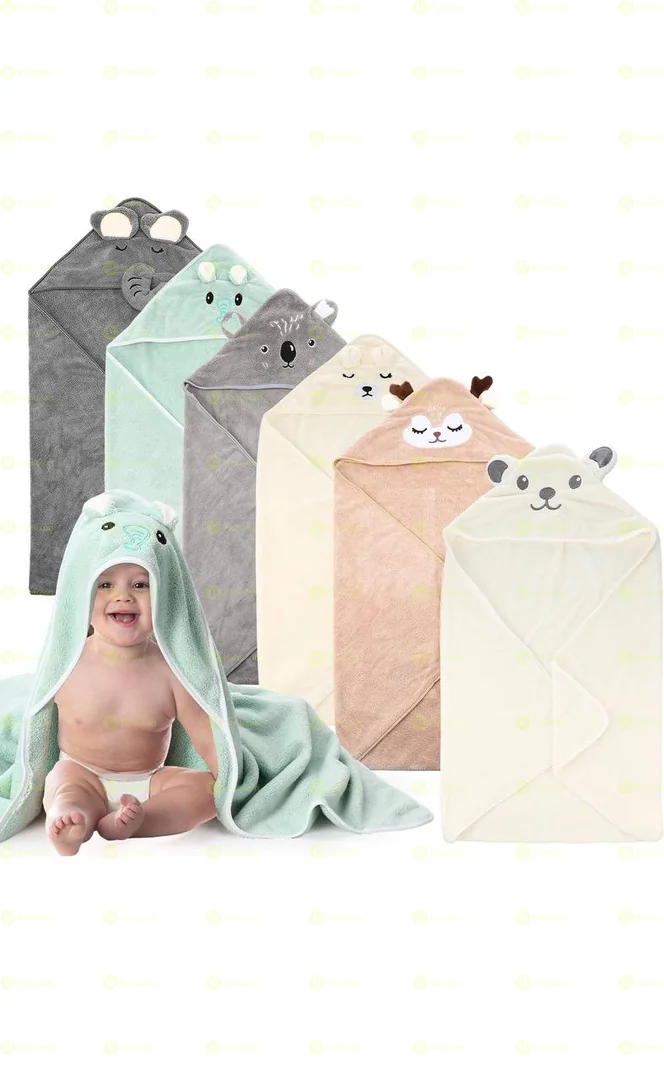 Baby Hooded Towels Coral Fleece Baby Bath Towels