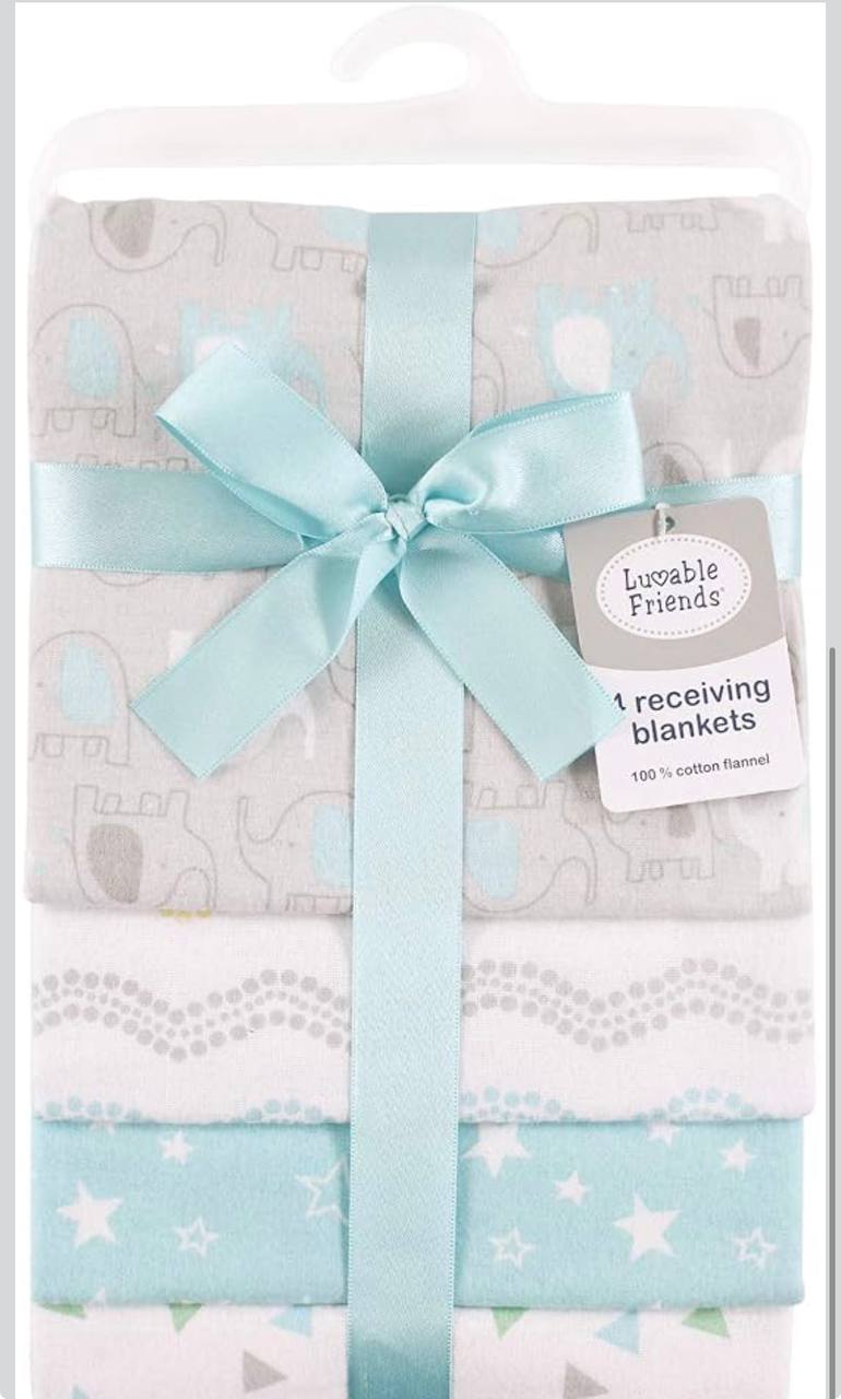 Luvable Friends Unisex Baby Cotton Flannel Receiving Blankets
