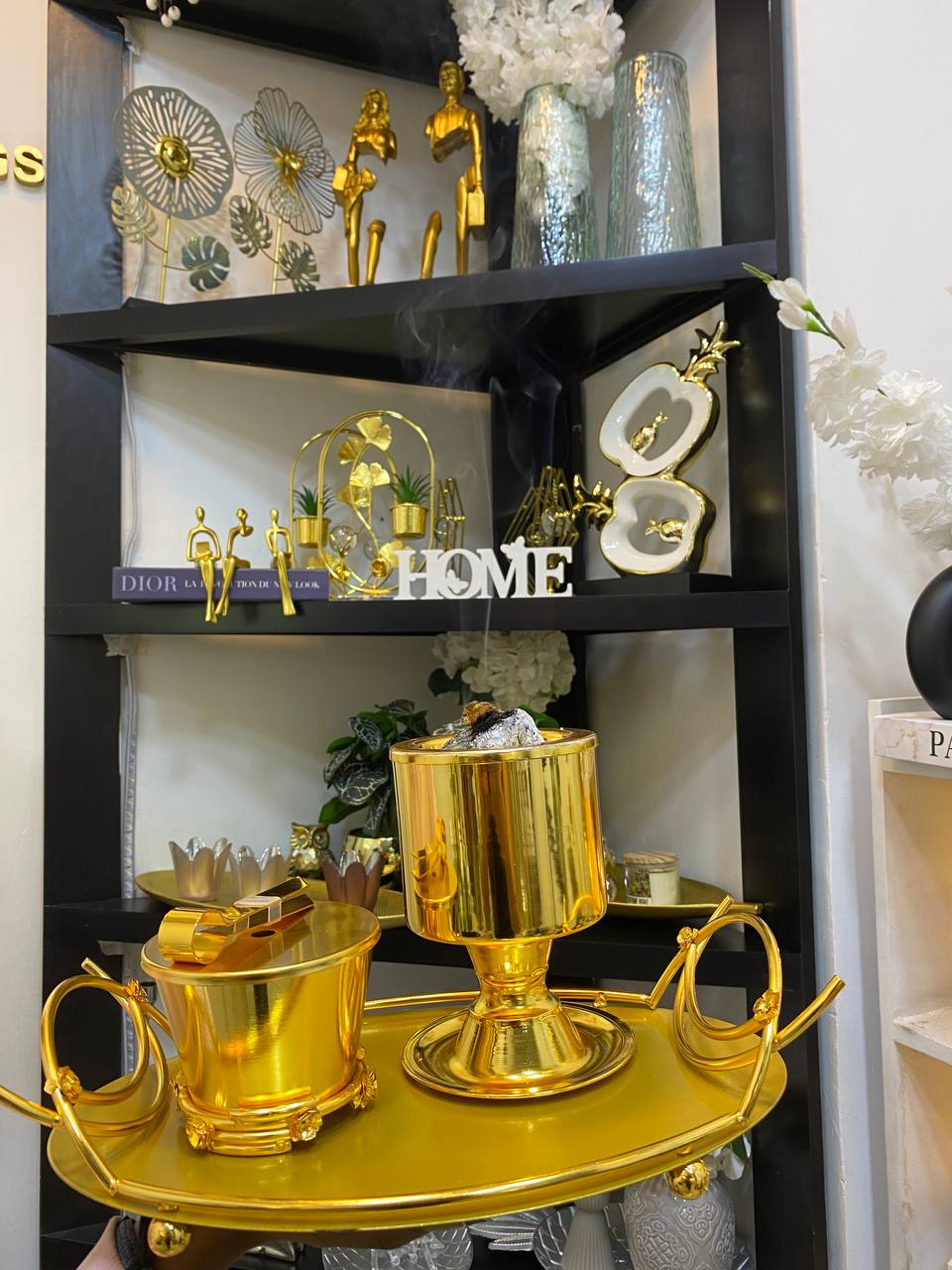 Golden Table Top Incense Holders