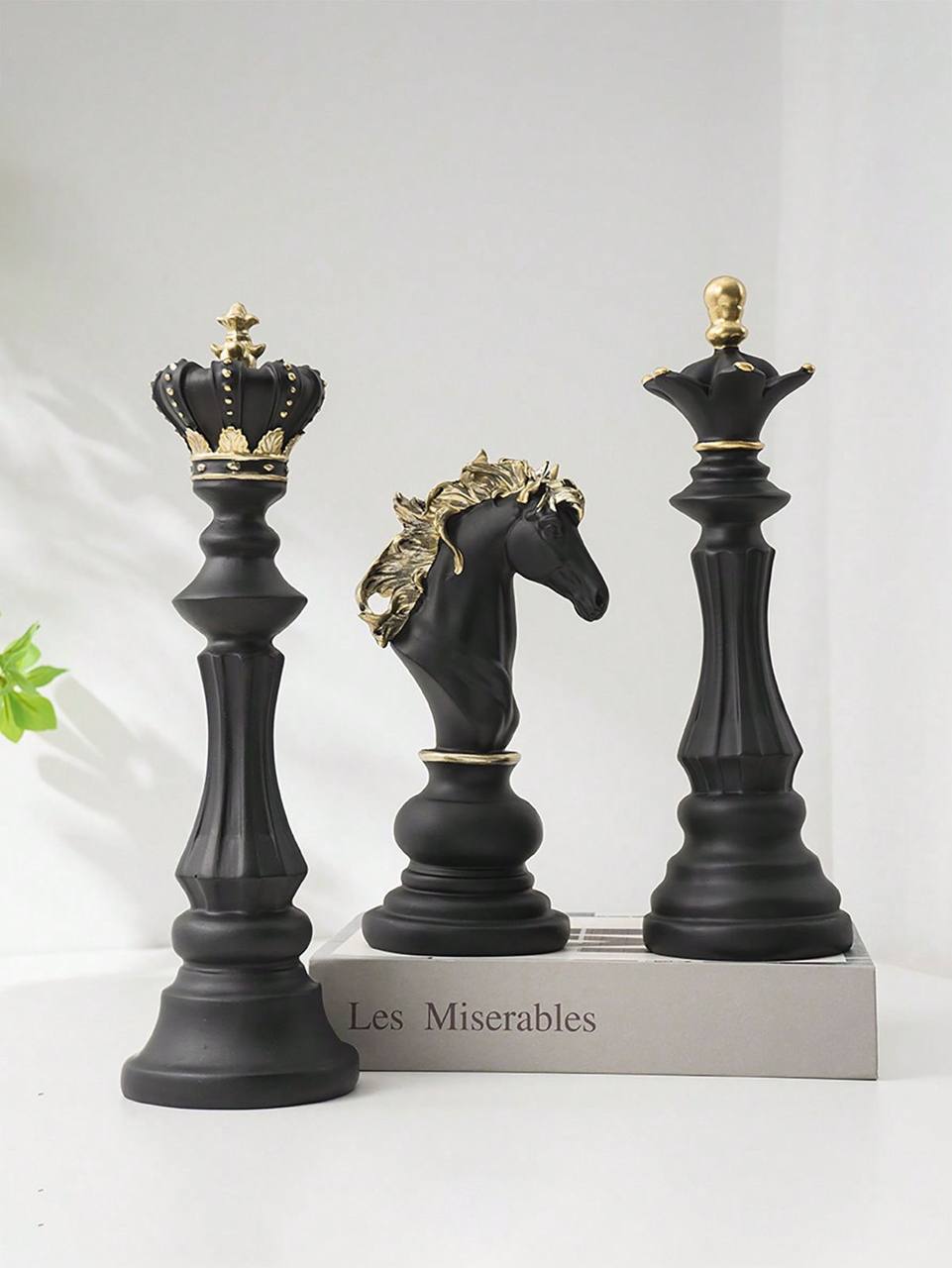 Black Chess Sculpture For Home and Office Decor