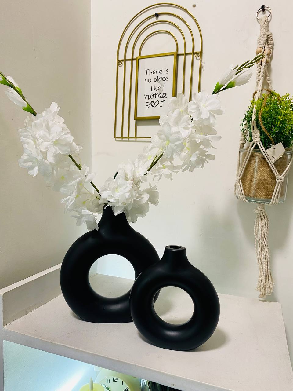 Set of 2 Unbreakable Ceramic Look Acrylic Vase