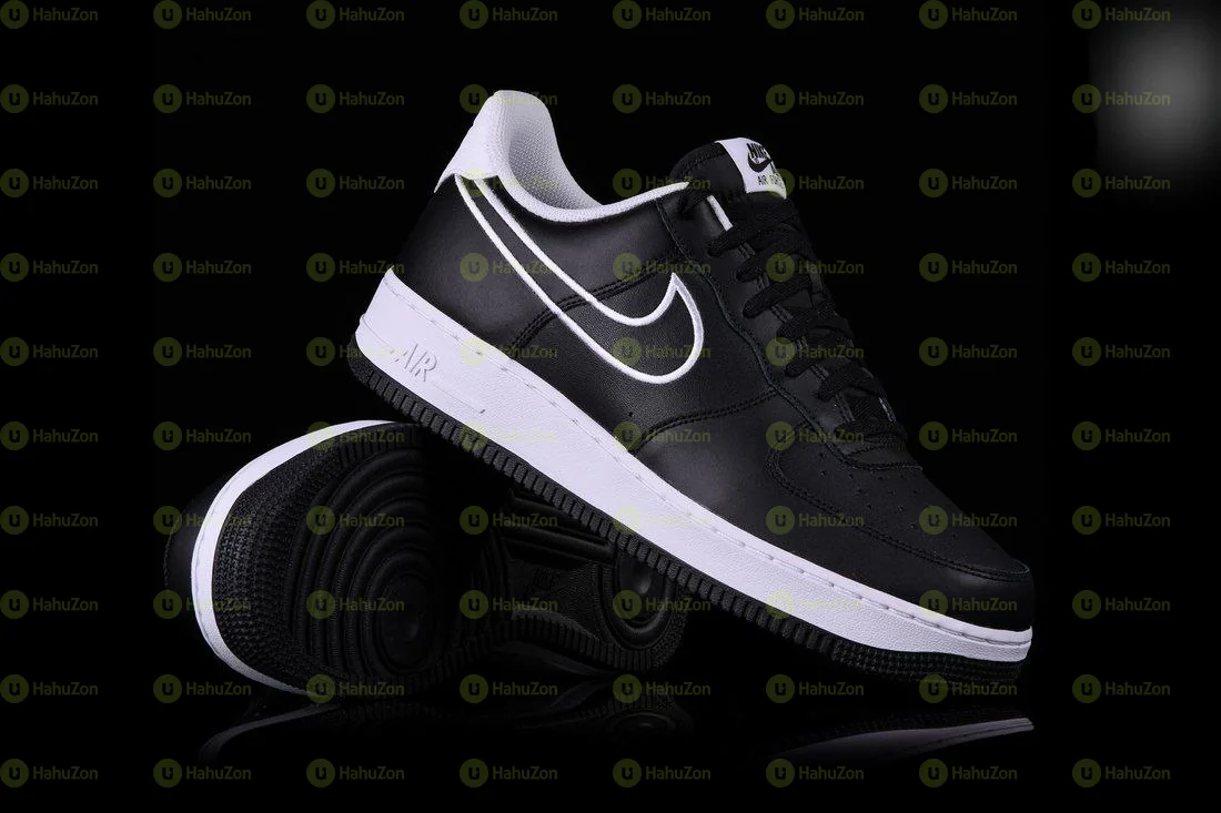 Nike Air Force 1 Low 07 Leather Black White Men's Shoes