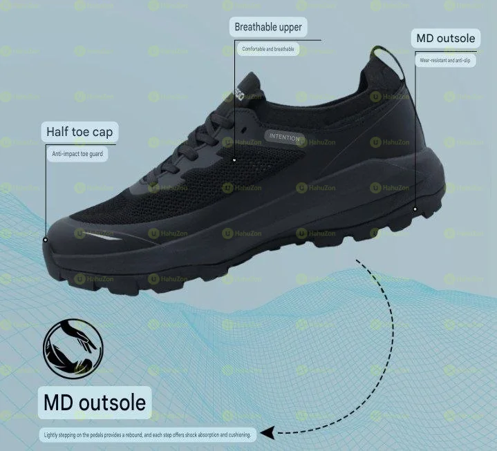 Intention® Triple Black Men's Comfy Waterproof Shoes