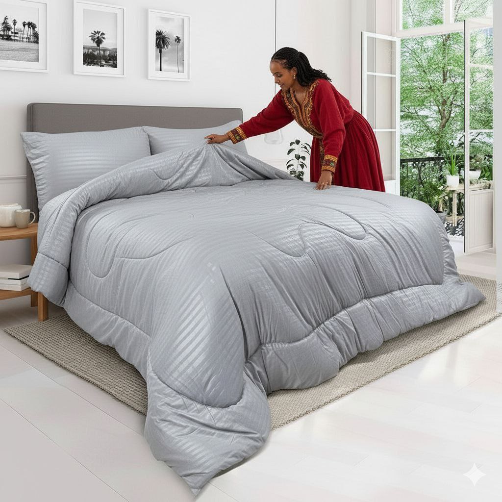 የኮምፈርት ኪስ አንሶላ እና የትራስ ልብስ