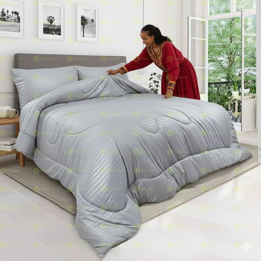 የኮምፈርት ኪስ አንሶላ እና የትራስ ልብስ