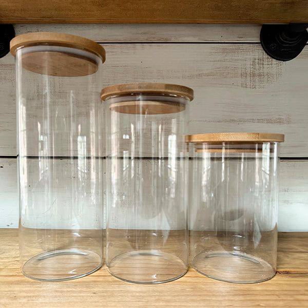 Set of 3 glass jar