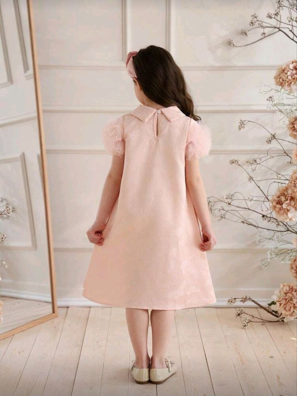Young Girls Puffy Sleeve Elegant Dress