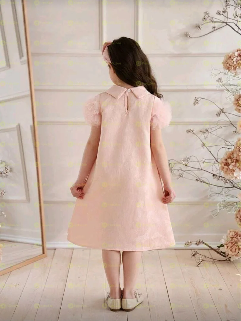 Young Girls Puffy Sleeve Elegant Dress