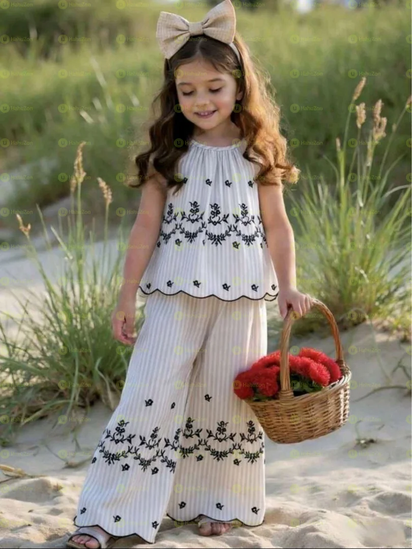 2pcs Baby Girl Top&Matching Pants Set