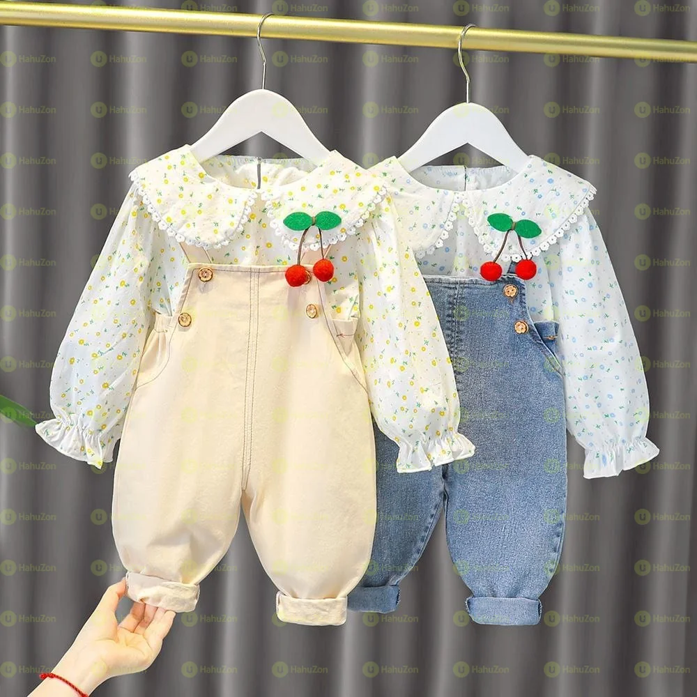 Baby Girl Overall and Shirt Set