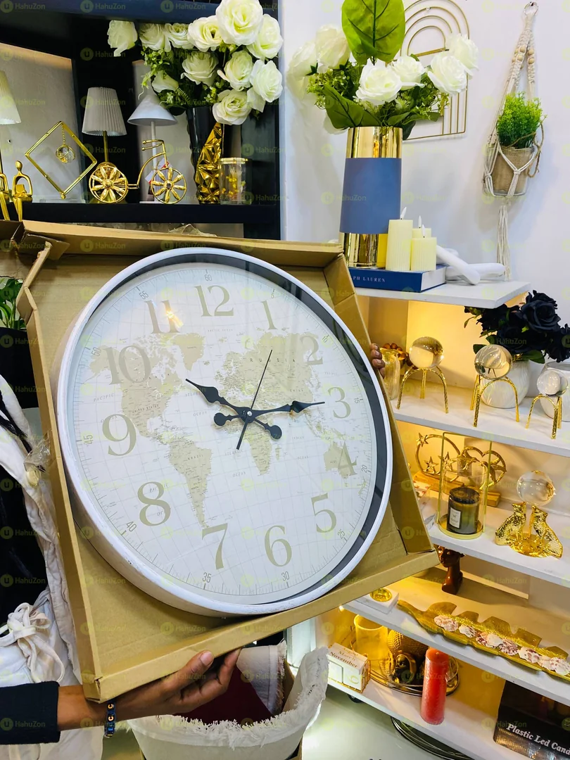 Big Size World Map Wall Clock