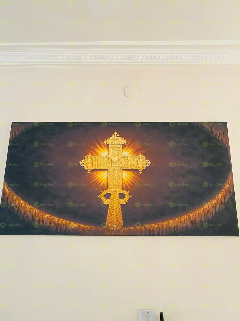 Beautiful Ethiopian Cross on Canvas