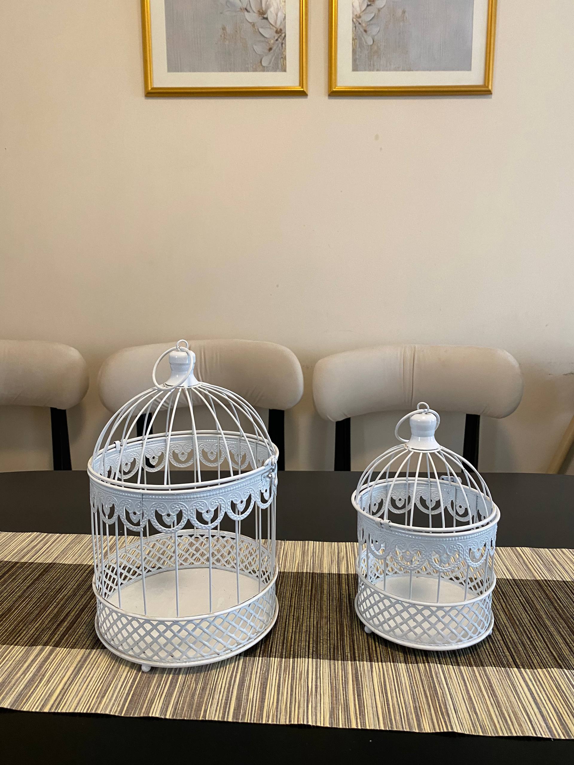 White Metal Candle Holder Lantern