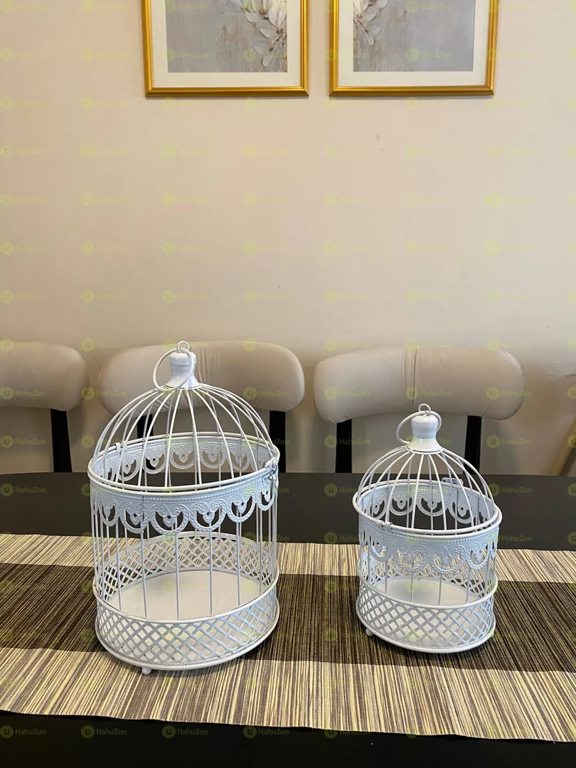White Metal Candle Holder Lantern
