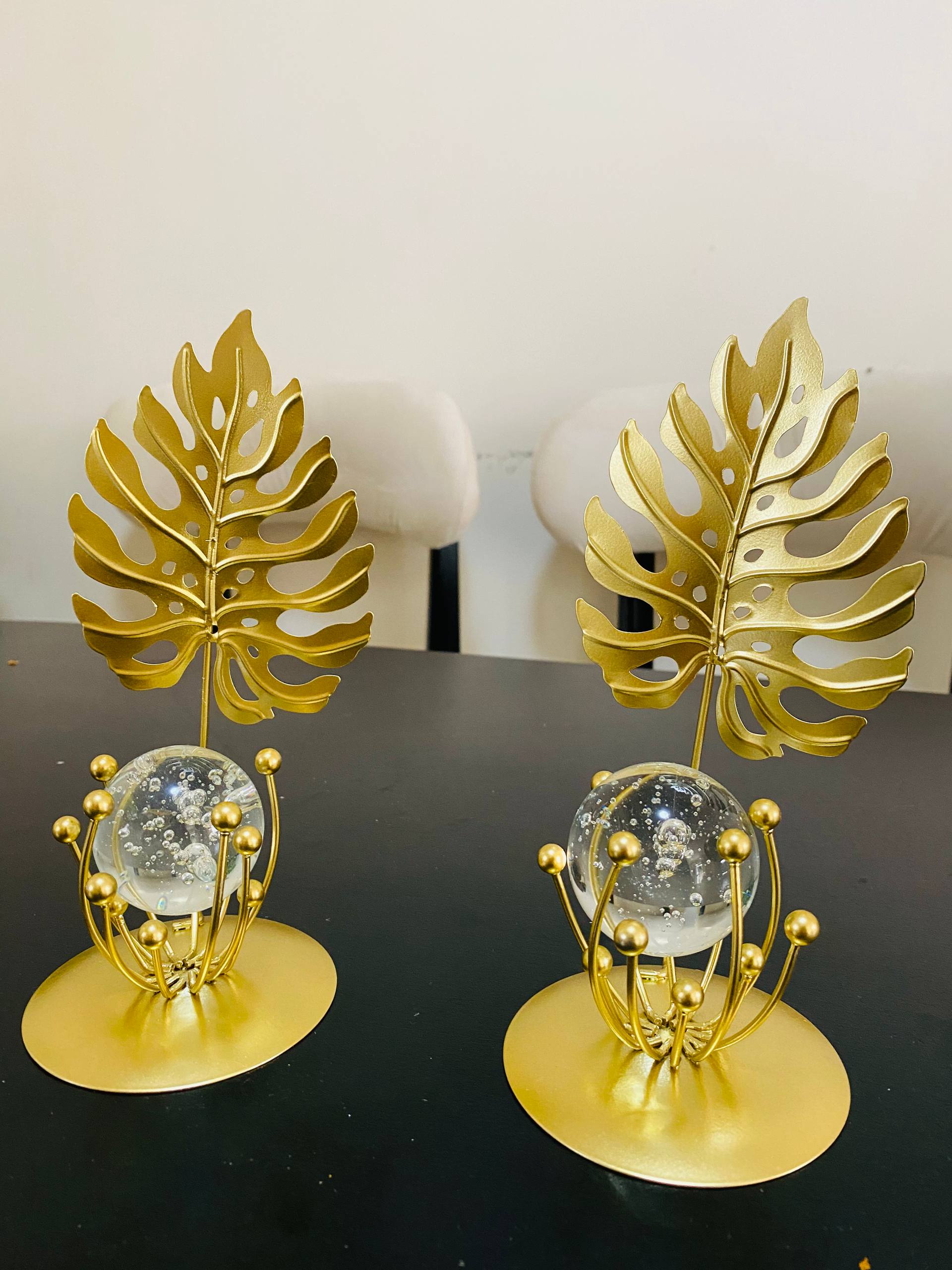 Metal With Crystal Ball Decoration