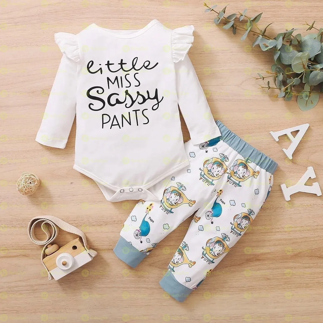 2pcs Baby Long Sleeve Romper and Pants