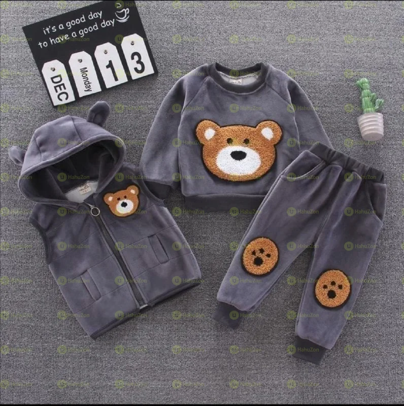 Three-Piece Thick Kids Cloth Winter & Causal Wear