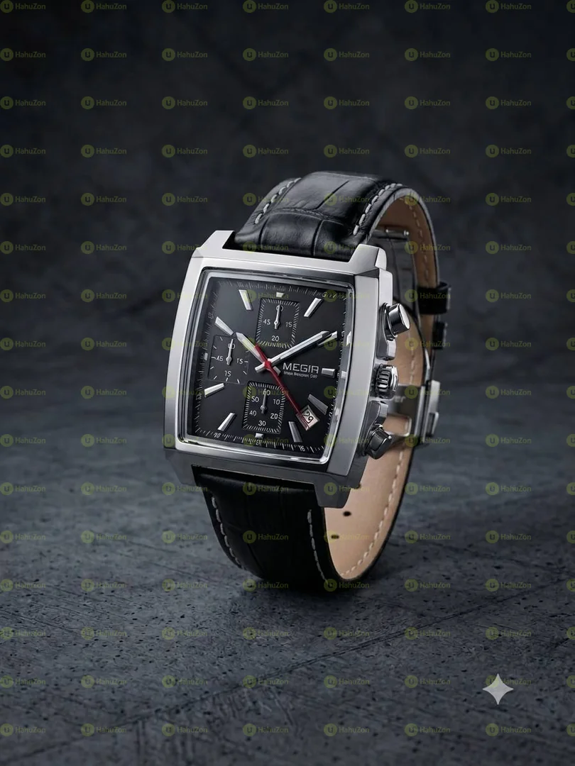 Fashionable Men’s Megir Leather Watch