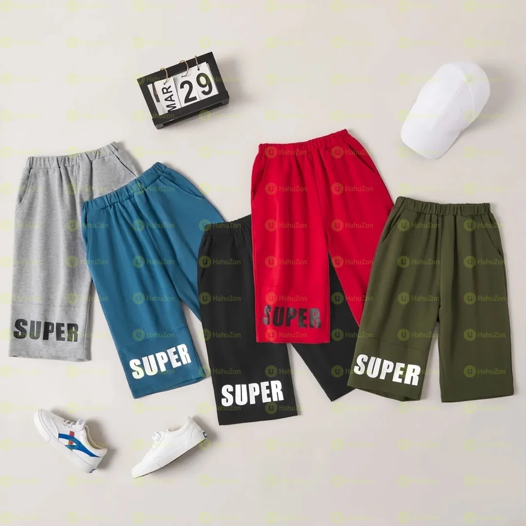 Trendy Kid Boy Letter Print Casual Shorts