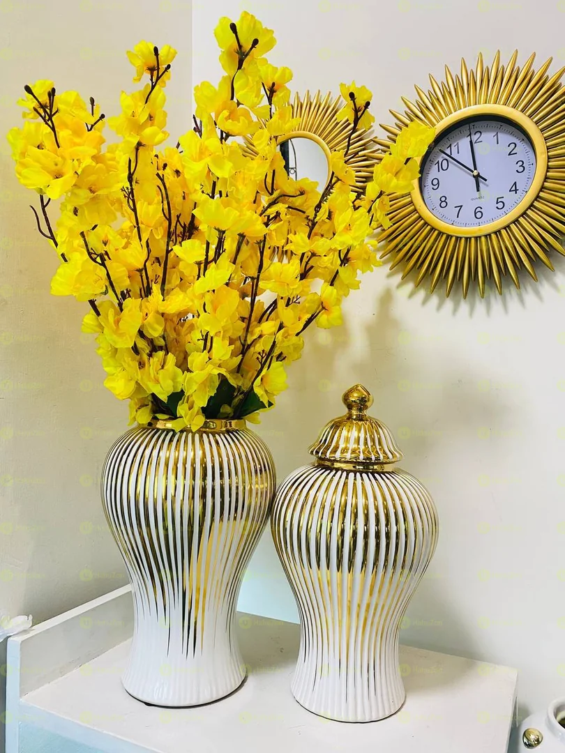 Set Of  2 Modern Ceramic Ginger Jar