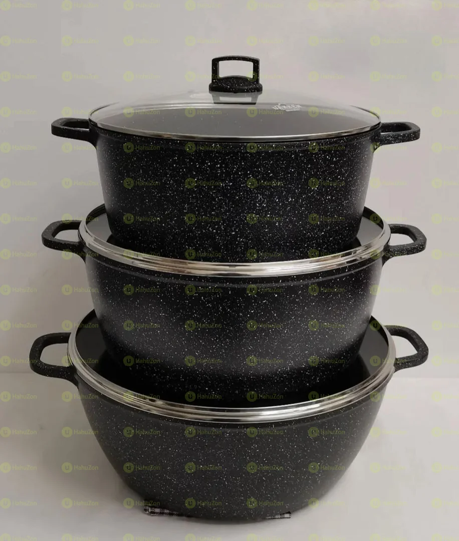 MOMCOC®Marble Coated Granite Casserole Cookware Set