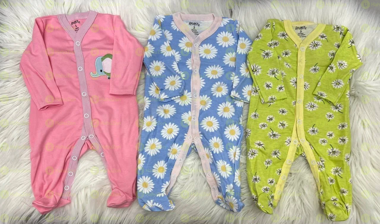 3-Piece Newborn Baby Foot Wrapped Jumpsuit