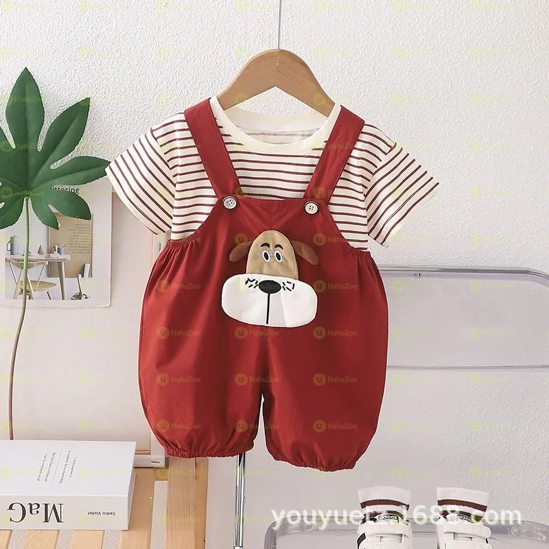 Unisex Short Overall And Tshirt Set