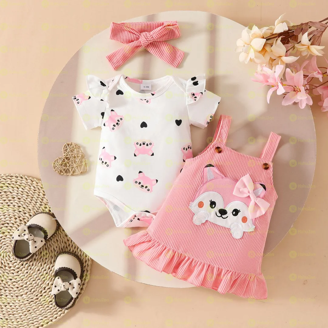 Babygirl Three Piece Set Floral Kids Dress