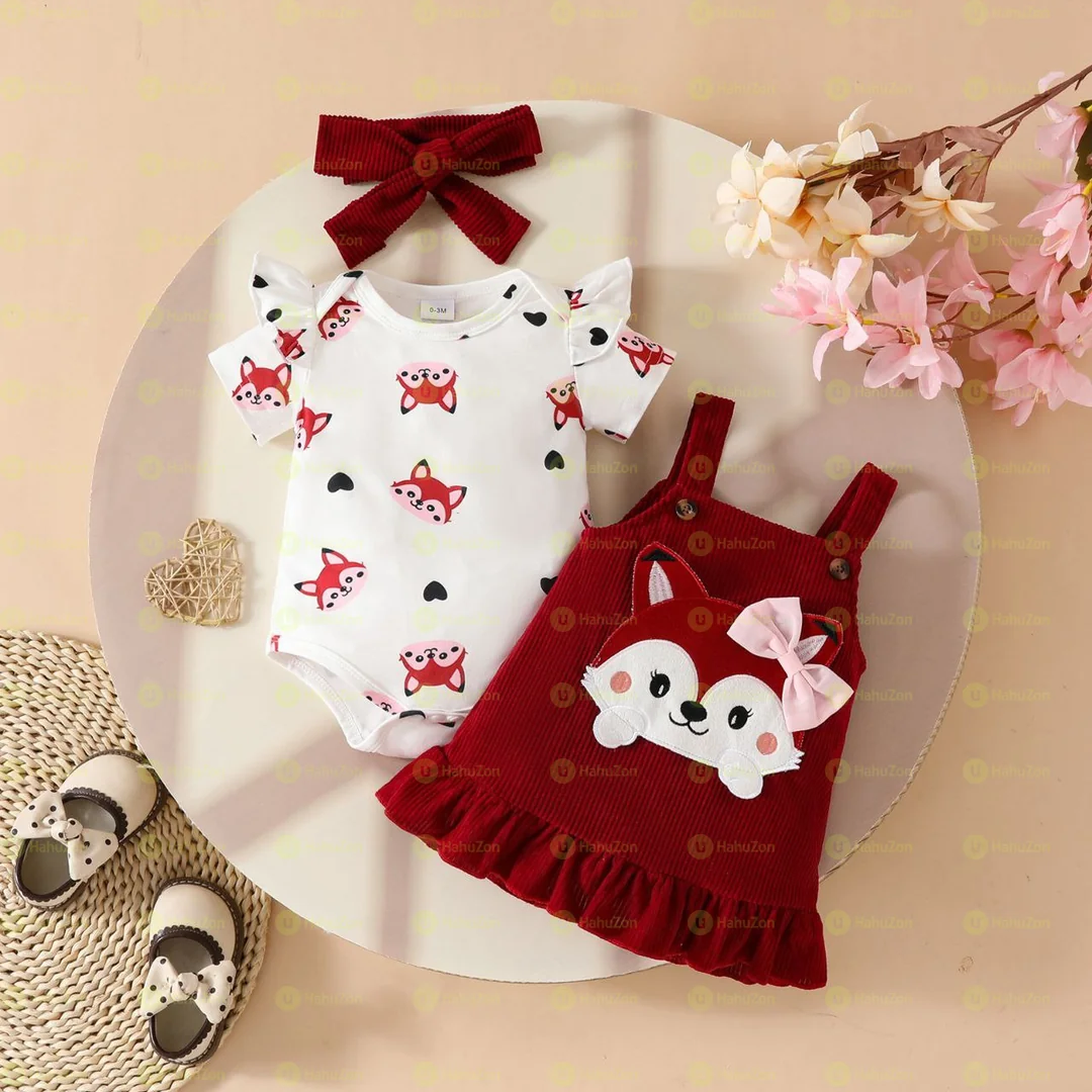 Babygirl Three Piece Set Floral Kids Dress